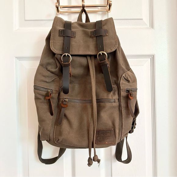 Handbags - Green cotton vintage style backpack